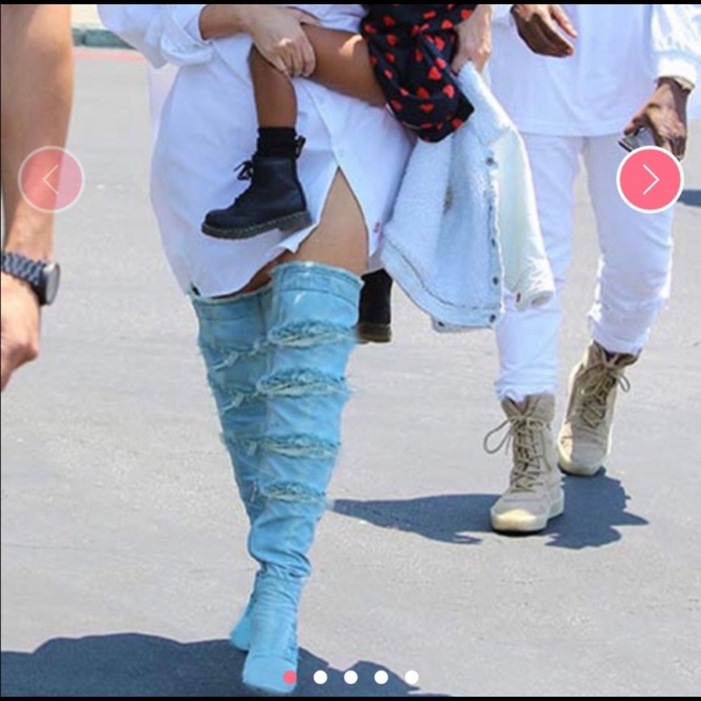 Thigh High Denim Boots